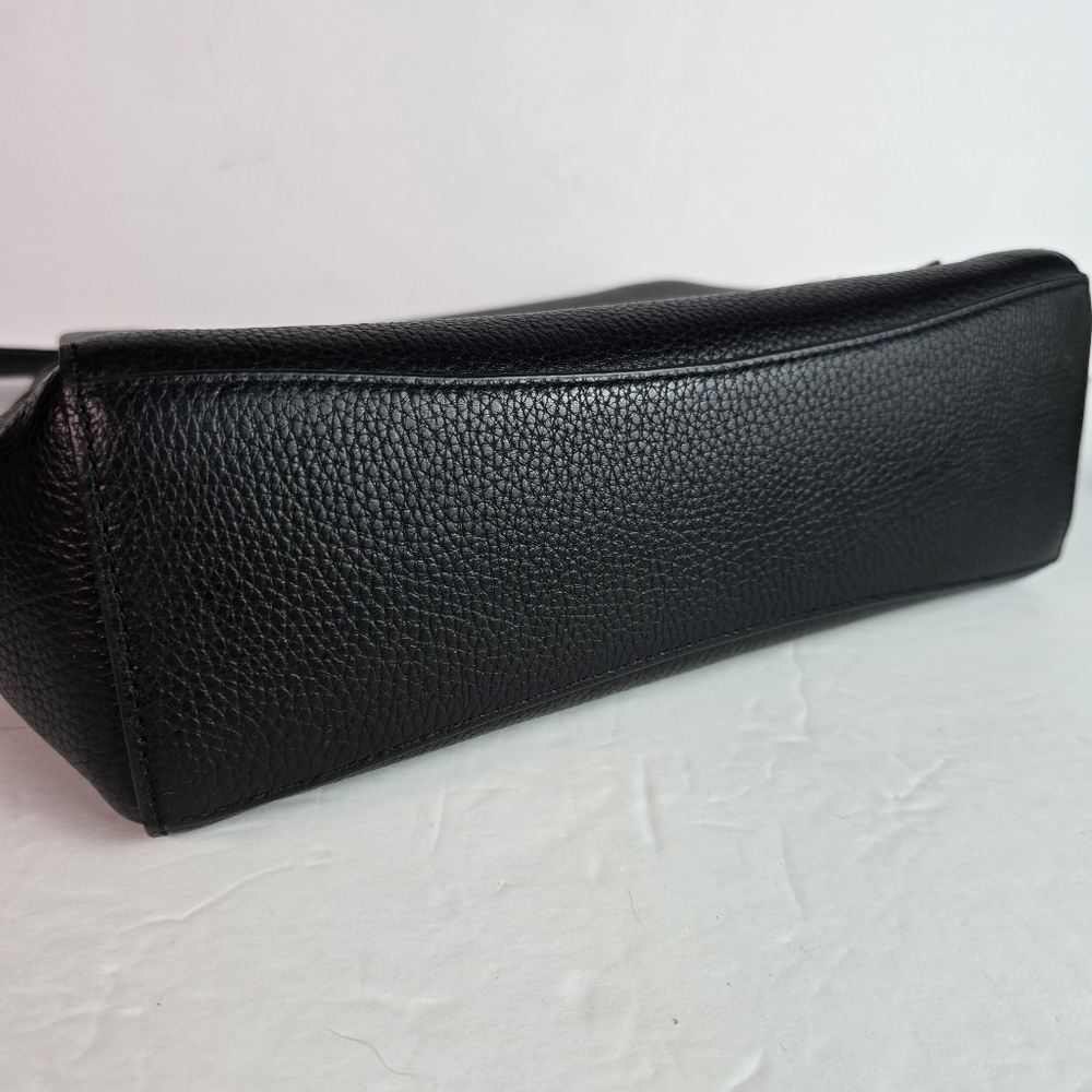 Kate Spade Leila Black Pebbled Leather Flap Shoulder Bag Extra Crossbody Strap - Picture 9 of 16